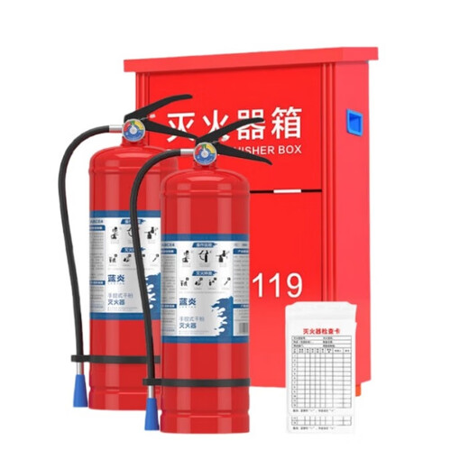 Lanyan 4kg dry powder fire extinguisher acceptance set commercial new national standard 4kg*2+ box combination fire equipment factory property warehouse fire inspection Jingcang Suda