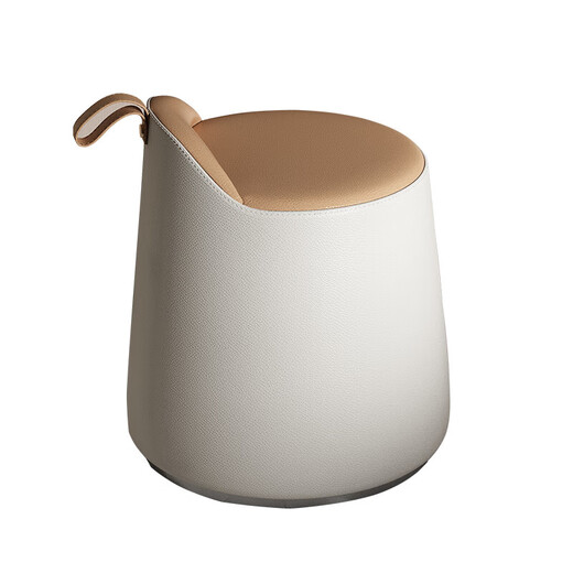 Shantou Lincun Dressing Stool Dressing Stool Chair ins Bedroom Light Luxury Minimalist Dressing Table Stool Home Net Off-white + Orange Thickened Leather Seat Surface + 360 Quiet