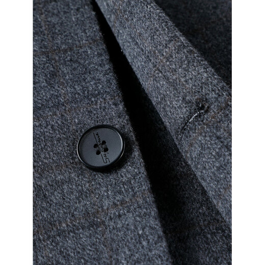 MONTAGUT double-sided cashmere coat for middle-aged and elderly men, stand-up collar, short autumn and winter new wool woolen daddy coat, black 2XL 185/100A