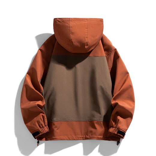 Baleno S&K Casual Jacket Men's 2025 New Autumn and Winter Velvet Hooded Jacket Men's Mountaineering Wear Outdoor Mountaineering Top Burgundy Regular L