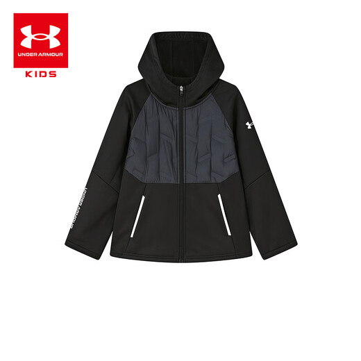 Under Armor Children's Clothing Children's Jackets Men's and Women's Jackets Winter Velvet Warm Hooded Sports Jacket 254324103 Black 170