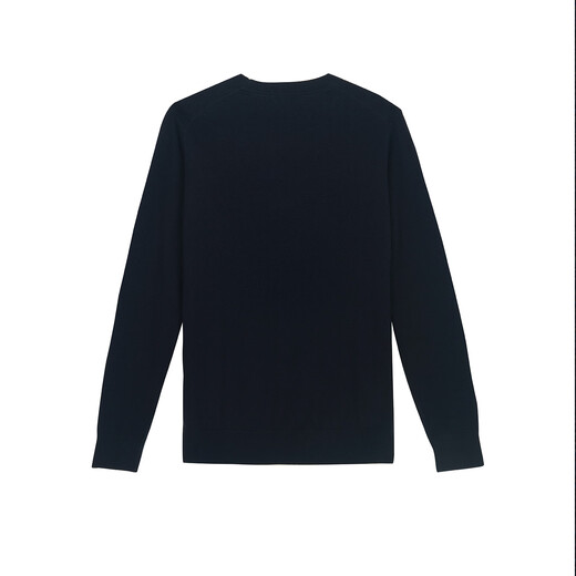 HAZZYS Men's Winter Sweater Same Style as Star Zhang Wanyi Simple Solid Color Cashmere Sweater for Men ABYZD0BDD22 Dark Navy Blue DN L (175/96A 48)