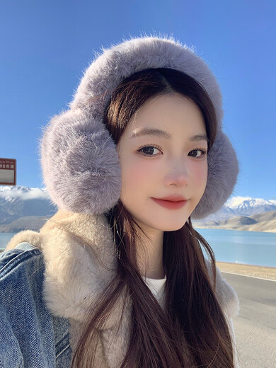 
TUTORGOOSE earmuffs for women winter 2025 new white plush warm windproof earbags to prevent cold plus velvet ear covers antifreeze earmuffs [official authentic] white