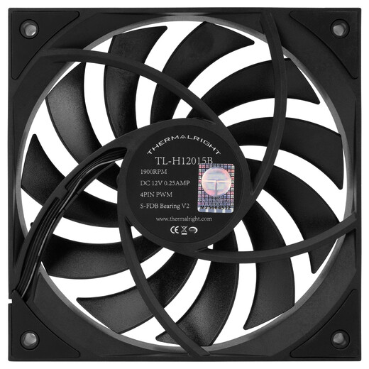 利民（Thermalright）TL-C12015 12cm薄款机箱散热风扇 15mm风扇 4PIN PWM 1500 转速 S-FDB V2轴承 TL-H12015B黑色薄扇【盒装】