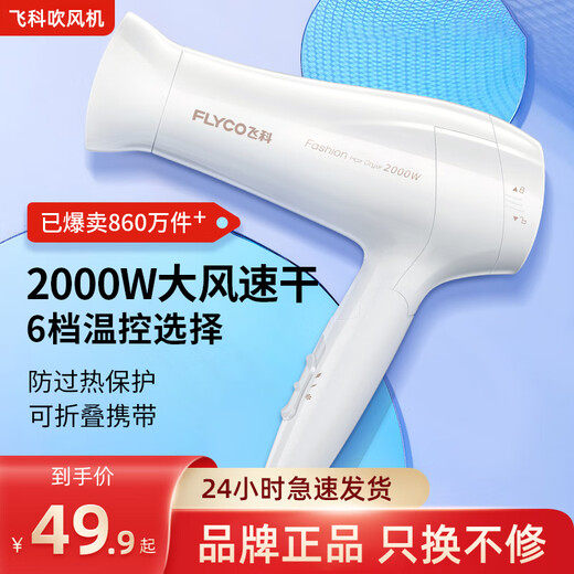 飞科吹风机家用负离子护发宿舍用学生可折叠大功率不伤发电吹风筒 FH6231+收纳架