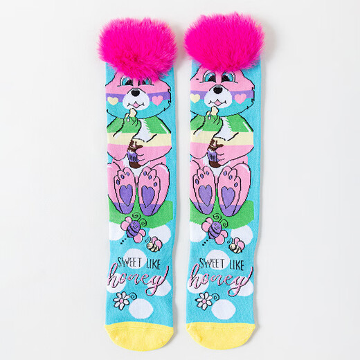 New 3D three-dimensional Internet celebrity popular cartoon fun children's socks foreign trade domestic sales children's socks stupid little elephant 1 pair 4-7 years old - L size