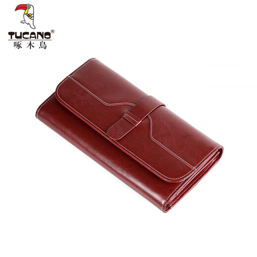 Holzspecker (Tucano) Cowide Wallet Women's Long 2025 Neues Retro-Multi-Karten-Ticket Öl Wachs Karthahnkartentasche Geschenk für Frauen