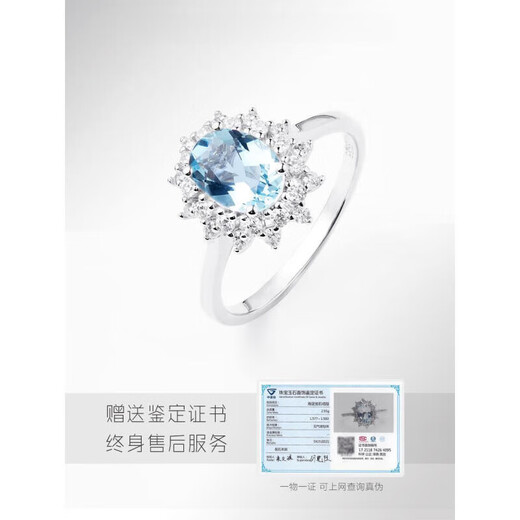 Everlasting Leaf .3 Carat Aquamarine Princess Diana Style 925 Silver Ring Female Gemstone Personalized Original No. 9