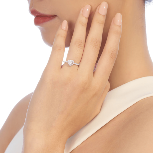 DR Spot Heart Proposal Diamond Ring HEART Simple Luxury Platinum Diamond Ring Holiday Gift Diamond Ring + Men's Ring Black Knight 9 Points