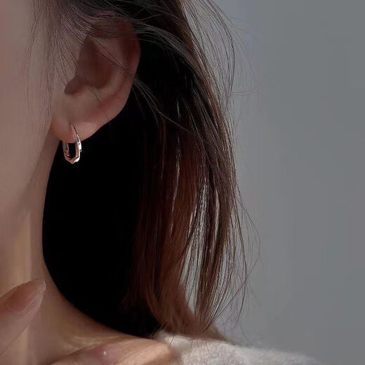 KZD Old Phoenix 999 sterling silver Möbius ring earrings silver earrings sterling silver ring pure silver simple and versatile temperament sterling silver pair of earrings