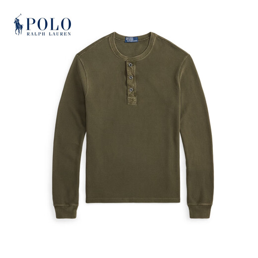 Polo Ralph Lauren Men's 25th Autumn Mesh Cotton Henley Shirt RL100211 301-Olive Green L