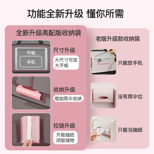 Tuxi Hellokitty co-branded car seat back storage bag cartoon storage box children's multi-functional car table KT back chair storage bag-Grapefruit upgraded version