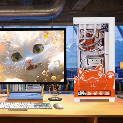 Colorful i5 13490F/14600KF/5060TI 5070TI graphics card Orange Shadow Orange Orange Cat customized game live broadcast design computer host desktop assembly machine with two 12490F丨16G丨1TB丨5060