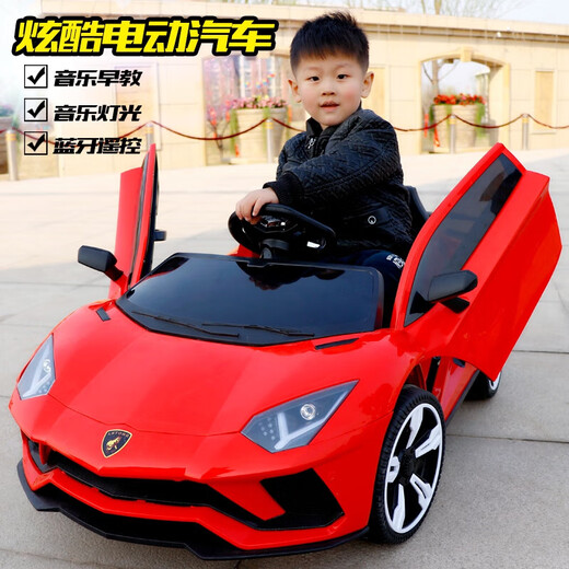 Children's electric car for boys and girls that can sit on four-wheel four-wheel drive remote control car for children aged 1-6