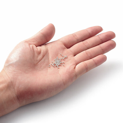 S925 silver beads hand-woven Chinese Valentine's Day handmade DIY bracelet round beads DIY handmade beading accessories material 925 sterling silver-50 pieces/pack 2mm