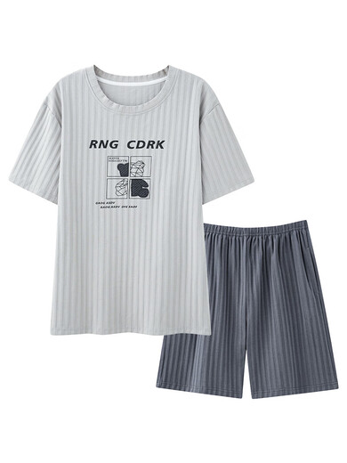 Pyjamas Herren Sommer Baumwolle 2025 Neue Kurzärmer Shorts Sommer Herren High-End Outdoor Wear Home Clothing Anzug HDE9934 2XL