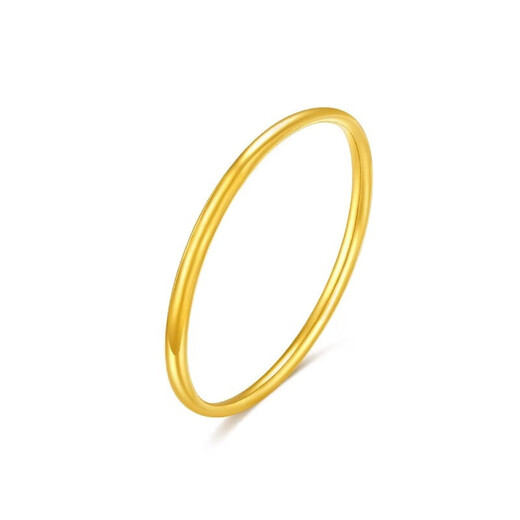 Yiqi quality gold Sansheng Sansheng ring gold-covered silver ring for men and women couple rings gold-plated aperture tail glossy ring No. 7 Lao Fengxiang same style 0.3g Lao Fengxiang same style