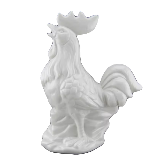 Ornements de poulet artisanat ornements de coq blanc céramique douzaine de zodiaque Roonter blanc en porcelaine gros coq
