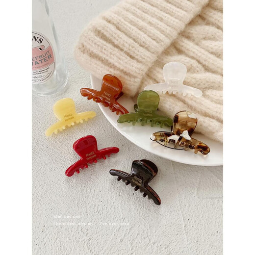 Xiao Panda Acetate Small Small Hair Clip Half-tied Shark Clip Women's Back of Head Hair Clip Hair Clip with Small Hair Volume Pastel Color 4.5cm