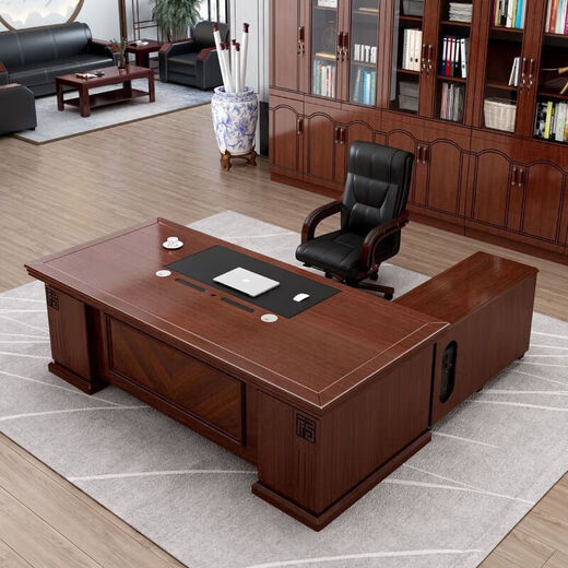 New boss desk, simple and modern executive desk, office desk and chair combination, manager desk, supervisor desk, president desk 820# boss desk, 1.6m single table without sub-cabinet