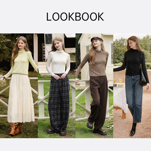 Xiangying half turtleneck inner bottoming shirt for women 2025 winter new slim long-sleeved pullover Maillard knitted top off-white L 165/88A/110-125Jin Jin equals 0.5 kg