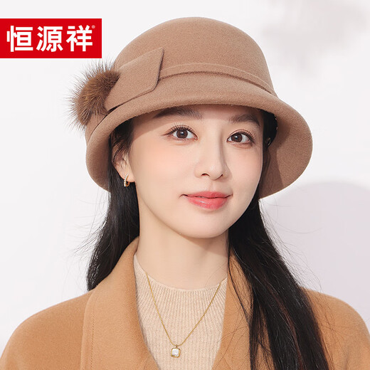 Hengyuanxiang hat women's autumn and winter warm hat 2025 new wool basin hat fashionable and versatile fisherman hat birthday gift