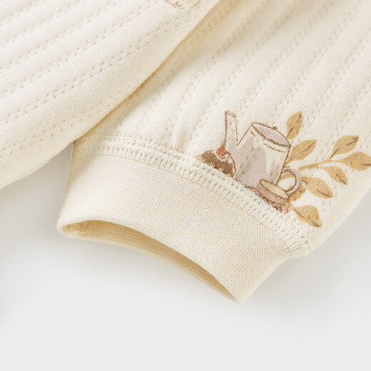 Tongtai (TONGTAI) baby jumpsuit autumn and winter pure cotton warm baby clothes newborn romper pajamas brown 66cm