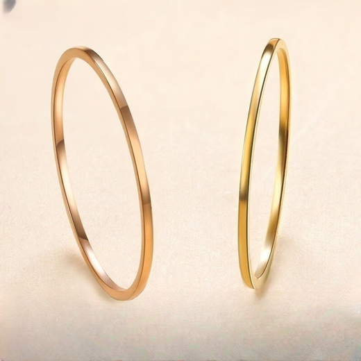 Xingu 18K gold ring for women, broken ice color gold plain ring, light luxury Valentine's Day gift for girlfriend and wife's birthday, car flower K yellow No. 9