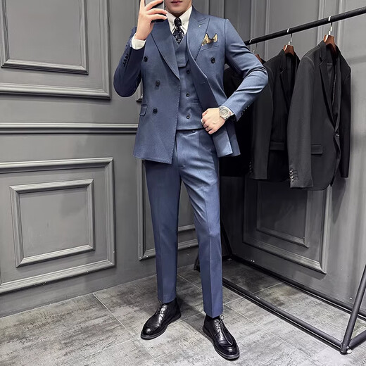 CEO Yageor 2024 Traje de rayas de otoño e invierno Traje para hombres Vestido de boda del novio del novio de doble pecho