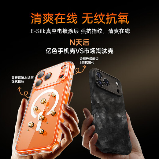 Yise soft-sided full-covered case, suitable for iPhone17promax mobile phone case, Apple 17pro protective cover, 17air transparent magsafe magnetic lens, all-inclusive, ultra-thin and anti-fall, dark blue, soft-sided case does not scratch the aluminum alloy host iPhone17Pro