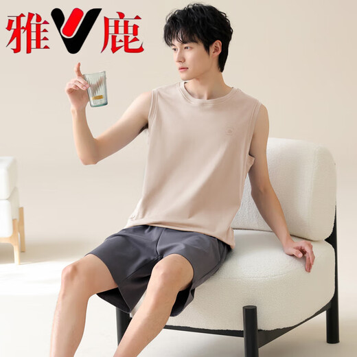 Yalu Vest Pyjamas Men's Men's Cotton Cotton Sans manches Home Vêtements NOUVEAUX HOTES CASSORATIQUES SHORTS SUIR SUM