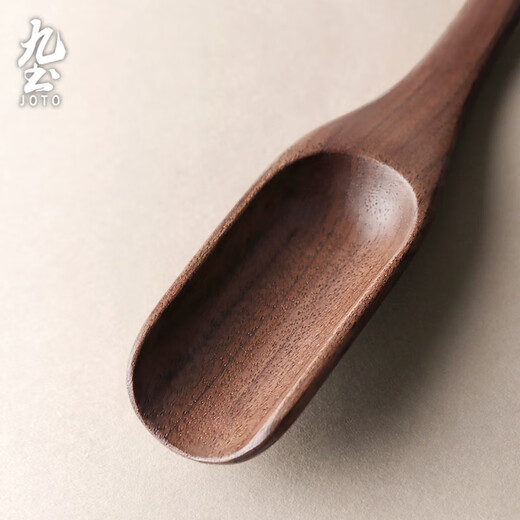 Wen Yijia Japanese-style handmade black walnut tea spoon tea shovel Kung Fu tea set accessories wooden retro coffee bean spoon household black walnut tea spoon style one