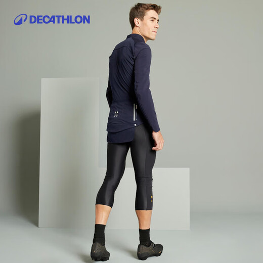 Decathlon Cycling Jersey Men's Long Sleeve Road Bike Autumn and Winter Jacket Mountain Bike Cycling Jersey Inkstone L
