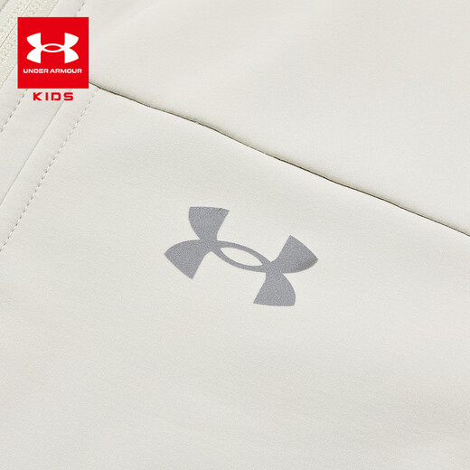 Under Armor Children's Jacket Children's Autumn and Winter Hooded Fitted Woven Thickened Jacket Winter Casual Jacket 254304397 Cream White 170