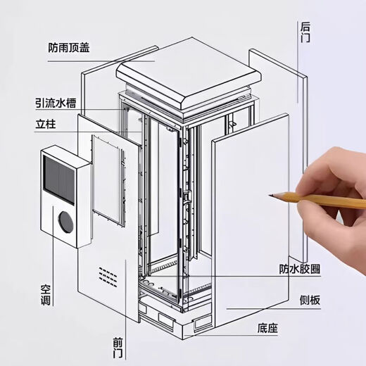 Outdoor integrated cabinet waterproof and acid rain resistant 5G base station hot and cold intelligent constant temperature communication power amplifier cabinet customization 750*750*1700 including air conditioning