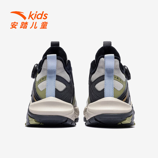 ANTA Children's Dengfeng Cotton Shoes Winter New Boys' Cushioning and Wear-Resistant Sports Shoes Medium and Large Children's Shoes Boys' Casual Shoes Plain Gray/Dendrobium Green-3 34