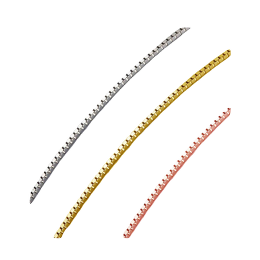 Beimeixing necklace three-color gold necklace women's rose gold platinum o-shaped clavicle chain Au750 gold box gold color 55cm