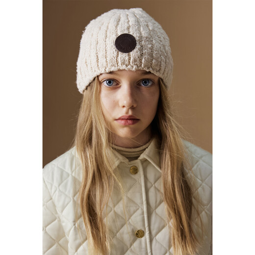 ELLE KIDS Retro Bath Style Girls Winter Cotton Jacket Contrast Color Lapel Front Shoulder Retro Fashionable Quilted Cotton Jacket