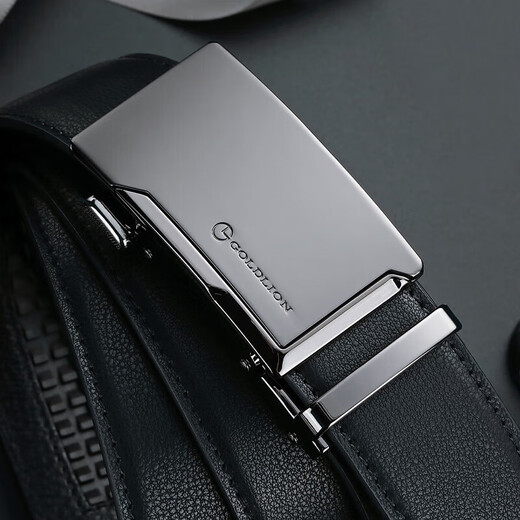 Goldlion Men's Belt Fashionable Cowhide Belt Gift Box Casual Business Automatic Buckle Trouser Belt Birthday Gift for Dad