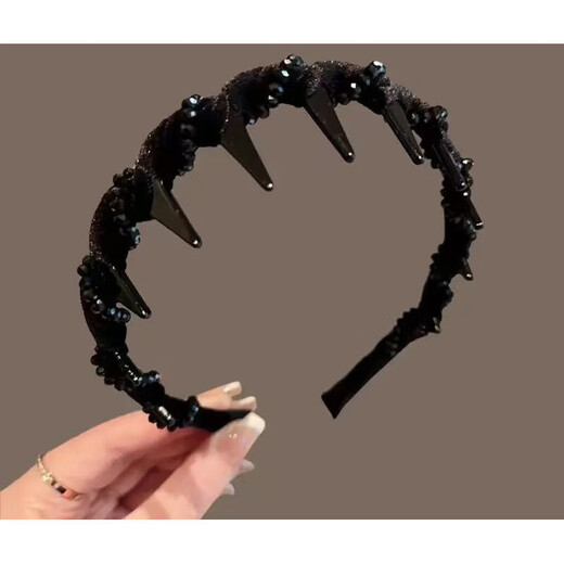 Princess of Paris headband, high cranial crown, women's toothed headband, high-end fashionable hairpin, 2025 new headwear, three-layer diamond chain headband, wrapped with wavy hairband