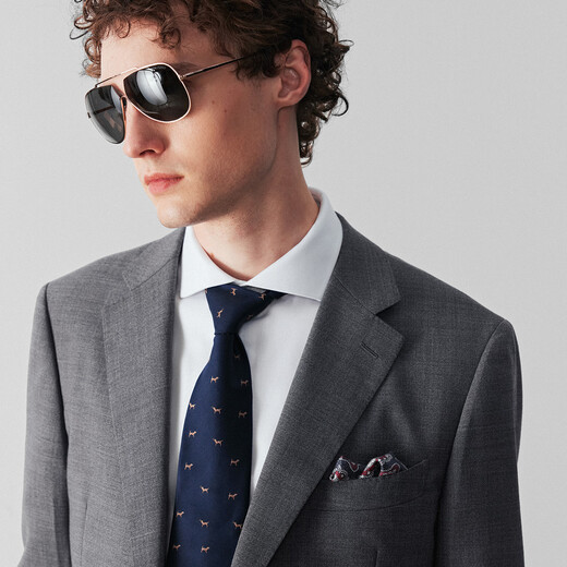 By Creations Machine washable wool suit men's business commuting formal wear anti-wrinkle easy care wedding dress suit smoke gray 48