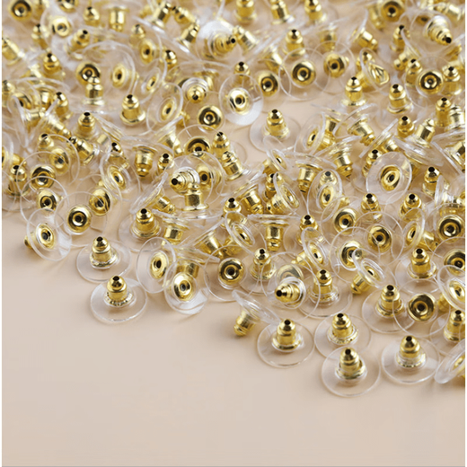 Hengjiuye DL 199818/K gold earrings, K gold head ear plugs, large flying saucer earrings at the back, very tight to prevent falling off, gold color, 10 pieces in diameter, 1CM