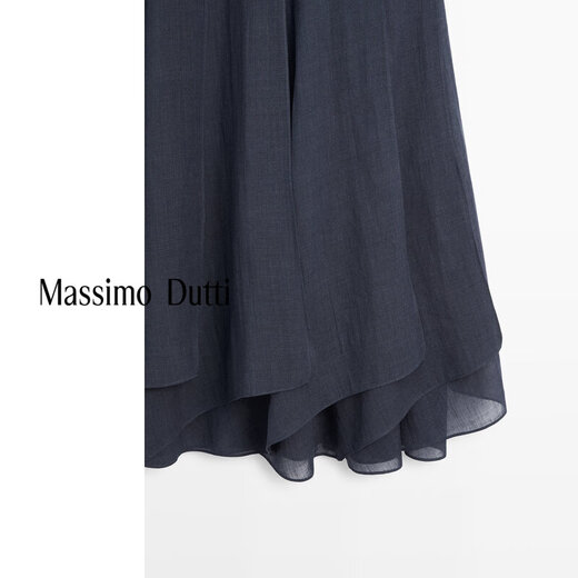 
Massimo Dutti autumn new product 2025 women's clothing island vacation style fluttery long skirt skirt 05288400 dark blue XS (34) (165/62A)