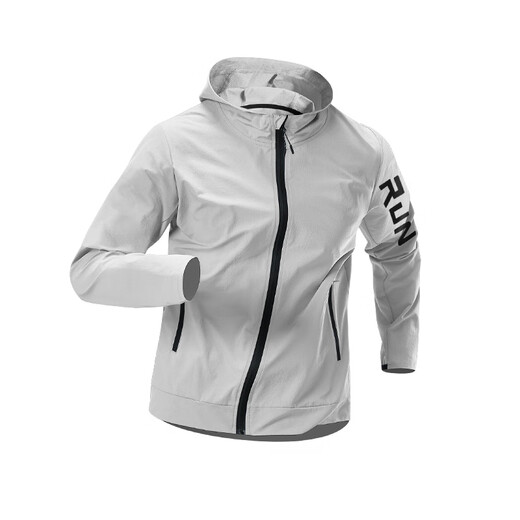 Alen Botun sports jacket casual windbreaker jacket men's windproof autumn quick-drying running training outdoor cycling clothing mountaineering top KJB81 light gray L