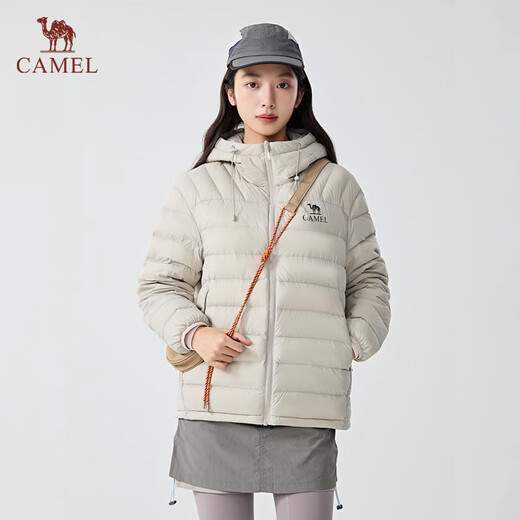 Camel Women's Light Down Jacket 2025 New Thin Fashionable Hooded Warm Men's and Women's Jacket 7002