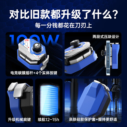 Captain Chicken Delta Action Mobile Game Controller Mobile Game Peripheral Artifact Android Apple Tablet Universal Assist Flexible Movement Accurate Shooting Multi-Finger Control Matches Mobile Game Players Magic Painted Version