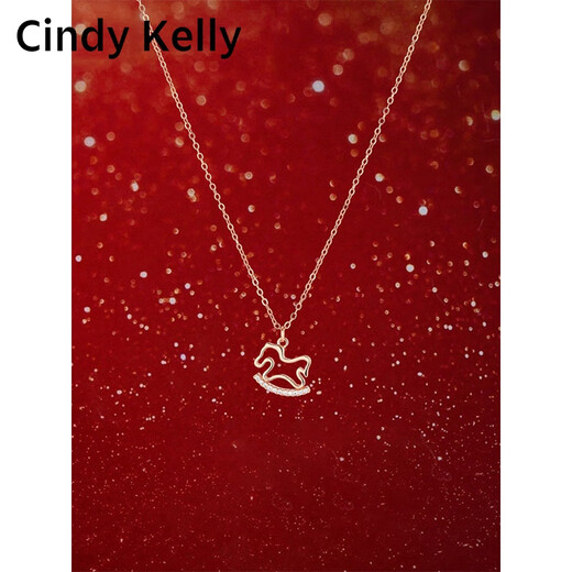 Cindy Kelly light luxury silver necklace for women, high-end, exquisite and practical clavicle chain, heart-warming gift for wife, wedding anniversary birthday gift for girls, rose gold carousel, practical and high-end gift for wife and girlfriend