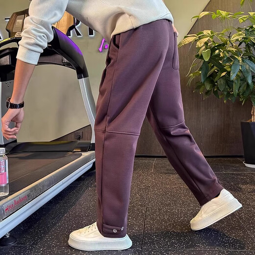 Kuraishi Kazuki autumn and winter straight sweatpants men's plus velvet wide-leg loose sports pants handsome trendy men's pants new casual pants black plus velvet 3XL