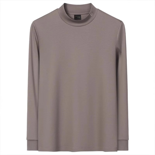 Kuraishi Kazuki long-sleeved T-shirt men's 2025 spring and autumn half turtleneck mercerized cotton slim bottoming shirt casual top versatile trendy beige XL