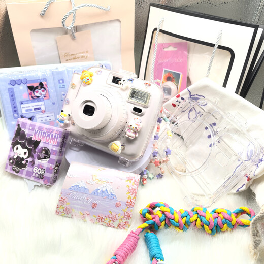 POPOTO instant camera one-time imaging MINI photo paper instant school gift camera commemorative ccd student camera Yunduo white instant + full accessories + 10 pieces of Fuji mini photo paper
